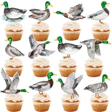 Imagem de Mallard Duck Cupcake Toppers 48Pcs Duck Hunting Party Decorations Mallard Duck Cupcake Picks Duck Birthday Party Decoration for Animal Duck Baby Shower Supplies
