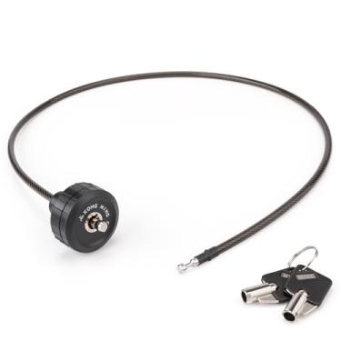 Imagem de Cadeado de cabo de bicicleta - trava de extremidade de guidão para barras de mountain bike - Cadeado de corrente de cabo de bicicleta, trava de capacete de bicicleta antifurto