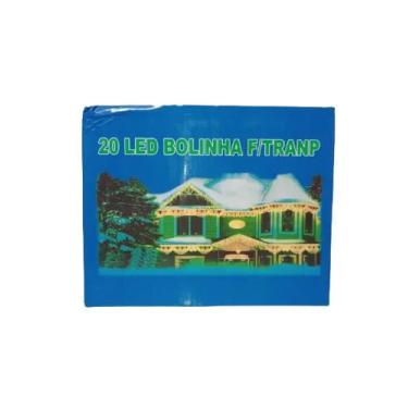 Imagem de Pisca Bolinhas 20 Lâmpadas com Led Quente Fixo Fio Transp - 127V - Tam