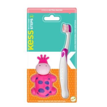 Imagem de Escova Dental Com Capa Protetora Kess Belliz Rosa Cod.2037 - BELLIZ CO