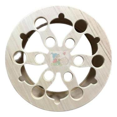 Imagem de Carretilha De Madeira Para Pipa 38 Cm Diâmetro Desenhada - Fabricação 