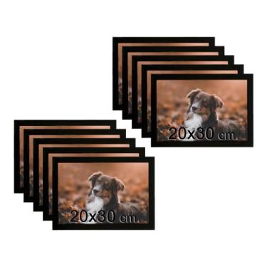 Imagem de Kit 10 Porta Retratos C/vidro 20x30 Moldura Preta para fotos e decoraç