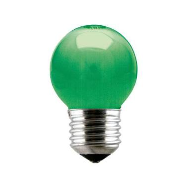Imagem de Lâmpada Incandescente Taschibra Bolinha 15W 220V, Verde