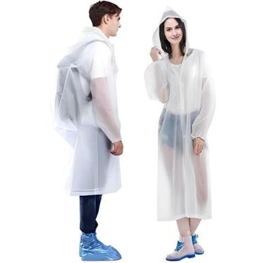 Imagem de 2 Capas Chuva impermeavel Unissex adulto transparente passeio - Novo s