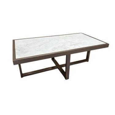Imagem de Mesa de Centro Retangular Paris Industrial Champagne com MDF - BELI HO