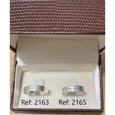 Imagem de Par De Alianças Prata 925  Lisa c/ Friso Coração Vazado 4,5mm - Enlace