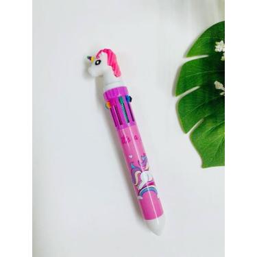 Imagem de Caneta Esferográfica 10 Cores Uniconrio Fofa Papelaria Escritorio SM-1