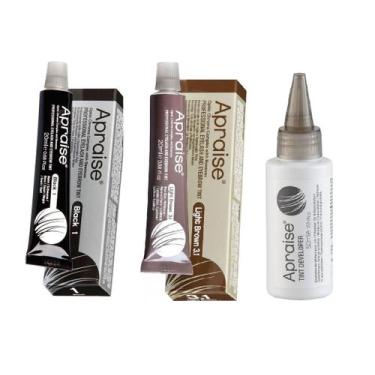 Imagem de Kit Apraise Tintura Sobrancelhas Castanho Claro E Preto + Oxidante