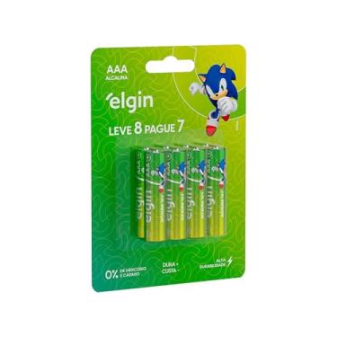 Imagem de Pilha Alcalina AAA com 8 unidades Elgin Palito
