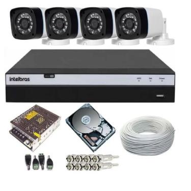 Imagem de Kit Cftv 4 Câmeras Segurança Hd Dvr Mhdx 3104 Intelbras Full hd C/Hd 5