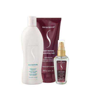 Imagem de Kit Senscience Silk Moisture Inner Shampoo Máscara Sérum (3 produtos)