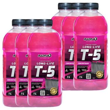 Imagem de Kit 6 Litros Aditivo Radiador T5 Radnaq Concentrado Life Long Fluido -