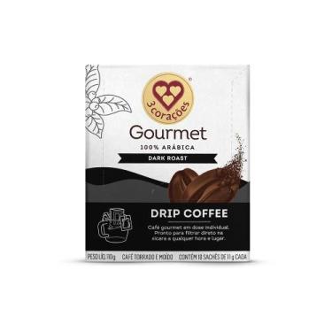 Imagem de Drip Coffee Gourmet Dark Roast 3 Corações, Preto