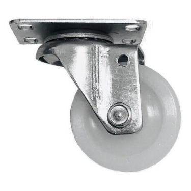 Imagem de Rodizio Giratorio Placa 2pol. Nylon Branco 80kg Por Roda - RODILINE