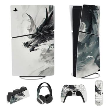 Imagem de PlayVital Conjunto completo de adesivos para ps5 Slim Console Digital Edition (o novo design menor), capa de decalque de vinil para controle ps5, fone de ouvido, estação de carregamento e controle