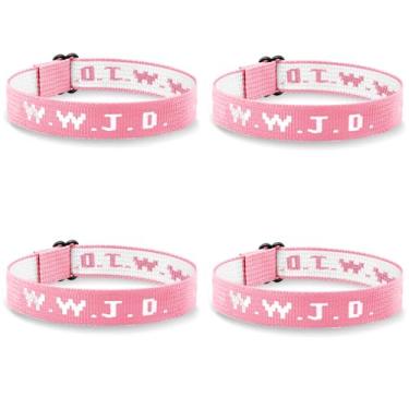 Imagem de yfstyle 4 peças WWJD Pulseira para homens What Would Jesus Do Pulseira wwjd Pulseiras Combinadas para Casais/Amigos W.W.J.D. Pulseiras Trançadas Artesanais Inspiradoras Joias Religiosas Cristãs,