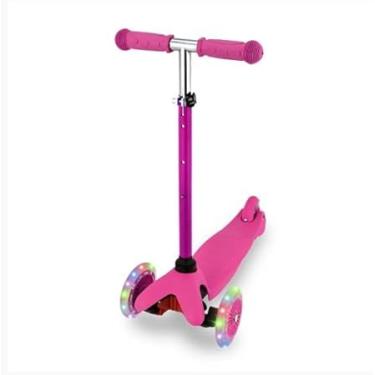 Imagem de Patinete Infantil Ajustável 3 Rodas com Led. (Rosa)