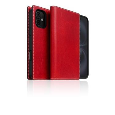 Imagem de SLG D7 Capa carteira de couro de cera italiana para iPhone 16 Plus - [2 em 1] estilo diário destacável feito à mão com capa traseira MagSafe magnética, caixa de presente incluída (vermelha)