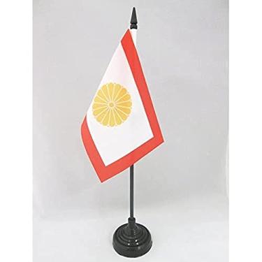 Imagem de Bandeira de mesa japonesa Kouzoku 16 ben 10 cm x 15 cm - bandeira imperial japonesa de mesa 15 x 10 cm - Bastão e base de plástico preto - AZ FLAG