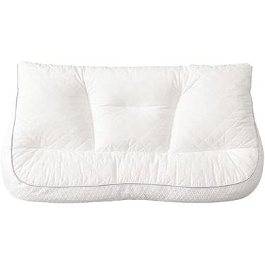 Imagem de Travesseiro ergonômico, travesseiro de látex, travesseiro de látex natural, travesseiro cervical protetor de pescoço para dormir macio e confortável (15,7X27,5X3,1-4,7in)