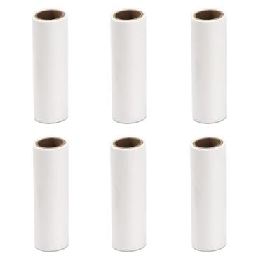 Imagem de Roucerlin 6 rolos multifuncionais de rolo de fiapos 240 folhas, refil de rolo de fiapos de 7,6 cm apenas para ferramenta de remoção de pelos de animais de estimação, refil de rolo adesivo pequeno