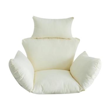 Imagem de Ioensy Almofada para cadeira de ovo, almofada de balanço de rede com capa removível e lavável, almofada para cadeira de cesta suspensa, almofada para cadeira, Bege