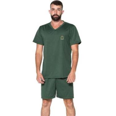 Imagem de Pijama Masculino Gola V Fechado Bella Fiore Básico Roupa de Dormir Frio Linha Noite Inverno-Masculino