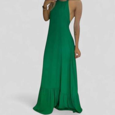 Imagem de Vestido Longo Frente Única Casamentos Festas - CCS MANIA, Verde, M