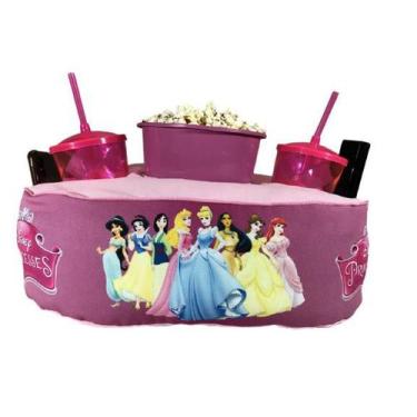 Imagem de Almofada Com Bolso Porta Pipoca Balde + Copos Princesas Disney - Maria
