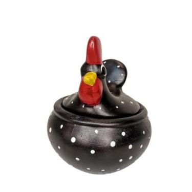 Imagem de Galinha Galheteiro Pequena amarela, vermelha. - Ana ceramica