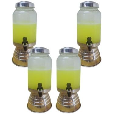 Imagem de Suqueira refresqueira de vidro com torneira kit 4 peças