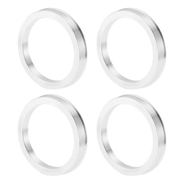 Imagem de INFINAUTO Anéis centralizados no cubo da roda do carro OD 72,1 mm para ID 59,1 mm Eixo central de rodas com absorção de choque Hubrings liga de alumínio tom prateado durável