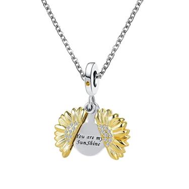 Imagem de GMXLin You are my Sunshine Colar de girassol para mulheres, filha, esposa, irmã, mãe, aniversário, Aço inoxidável, Cobre