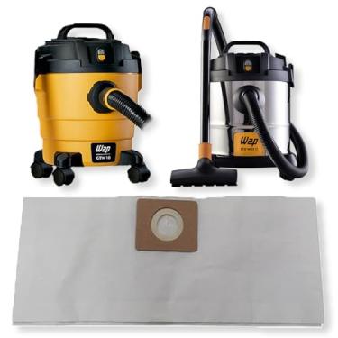 Imagem de 3 Saco Coletor Refil de Papel Descartável Para Aspirador Wap Gtw Inox 12 GTW 10 Amarelo Cartucho Bag