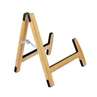 Imagem de simhoa Suporte elétrico de guitarra de madeira portátil portátil de instrumento portátil Stand para bandolim de violoncelo de guitarra elétrico acústico, Madeira