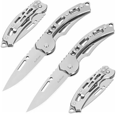 Imagem de Canivete Tático Dobrável em Aço Inoxidável, Clipe para Bolso Prata