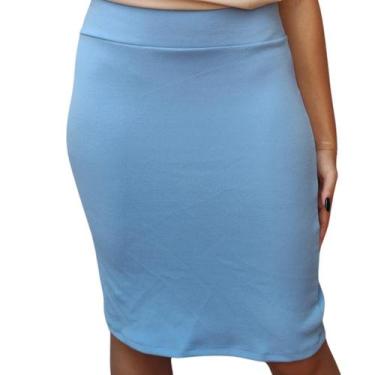 Imagem de Saia Moda Evangelica Feminino Midi Lisa Social Jovem Cintura Alta  - U
