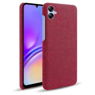 Imagem de Capa para Samsung Galaxy A05,Capa desenhada em lona,Case Protetora Ultrafina com Empunhadura Macia,Design em Tecido Antichoque e Antiarranhões-Red