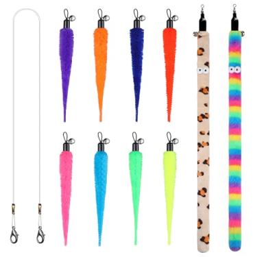 Imagem de Janbenty 11 refis de brinquedo para varinha de gato, 8 refis de minhoca, 2 refis de cobra longa e 1 peça de corda de substituição para varinha de gato (excluindo varinha), para gatos adultos em