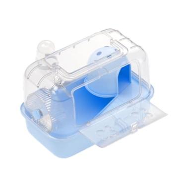 Imagem de Ｂｅｓｇａ Gaiola de hamster com alça de transporte com garrafa de água Exercício de habitat portátil tocando para ratos Hedgehog Sugar Glider, Azul