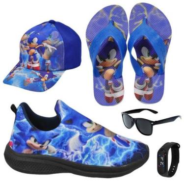 Imagem de Tênis Infantil Masculino Calce Fácil Escolar Menino Personagem +Chinel