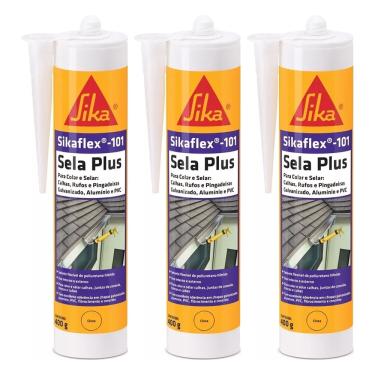 Imagem de Cola De Vidro Sikaflex 101 Cinza Cartucho 400g - Sika 3 Unid