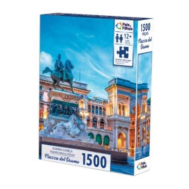 Imagem de Quebra Cabeça Paisagem Piazza Del Duomo Itália 1500 Peças Adulto Infantil Pais e Filhos