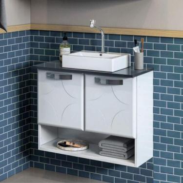 Imagem de Gabinete de Banheiro com Tampo e 2 Portas Suspenso 70,5cm Multimóveis 