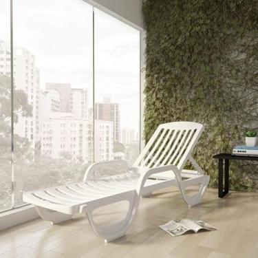 Imagem de Espreguiçadeira Atins com Rodas Branca