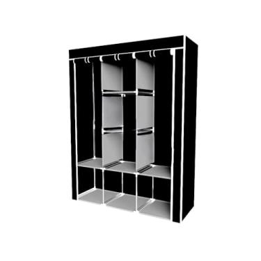 Imagem de Guarda-Roupa Dobrável Portátil com Zíper – Organizador de Roupas Grande, Estrutura em Aço e Tecido, Fácil de Montar