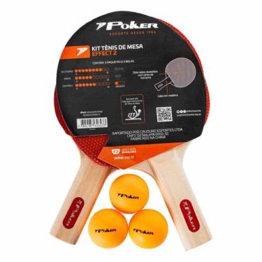 Imagem de Kit Raquete e Bolinha Poker Effect II Unissex 09147-LAR, Vermelho, Lar