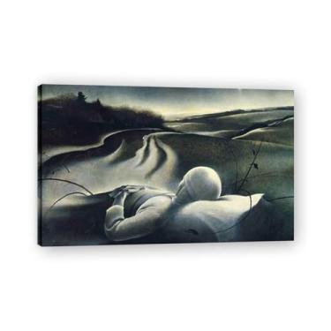 Imagem de LKXGRRSFG Impressão em tela Rest In Peace Andrew Wyeth - Arte de realismo americano, aquarela e pintura de têmpera de ovo para decoração de casa 20 x 32 cm