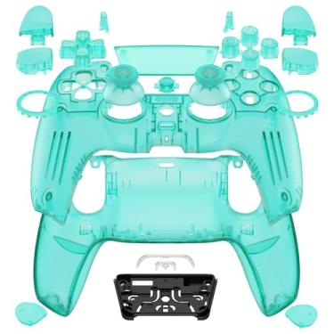 Imagem de eXtremeRate Luna Redesigned Full Set Shell Buttons Touchpad Cover Compatible with ps5 Controller BDM-030 BDM-040 BDM-050, Emerald Green Replacement Top Bottom Case Compatible with ps5 Controller