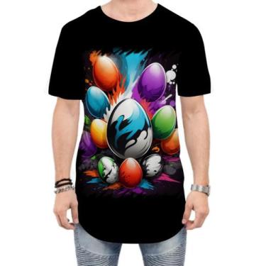 Imagem de Camiseta Longline de Ovos de Páscoa Artísticos 14 - Kasubeck Store, G